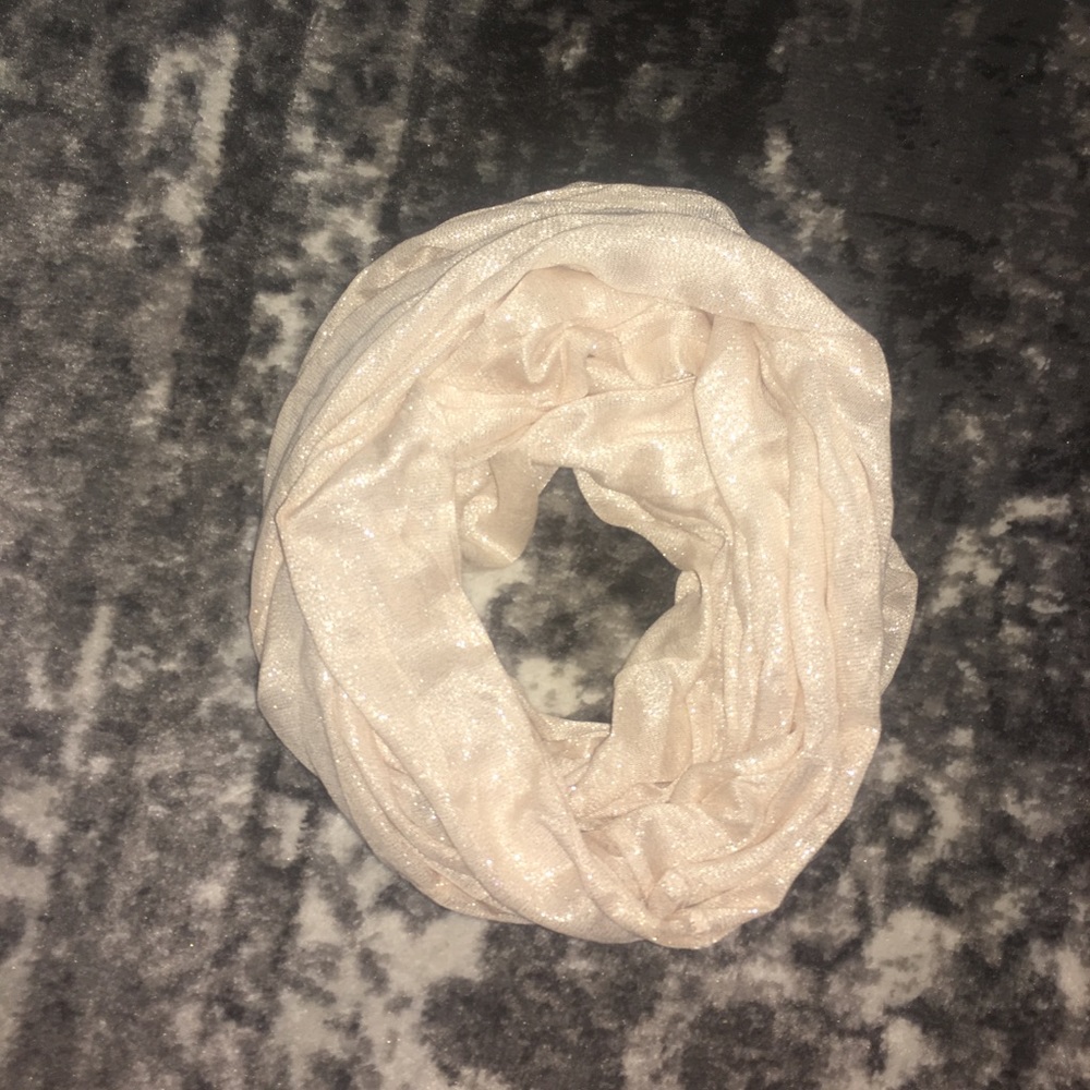 Cream and gold infinity scarf